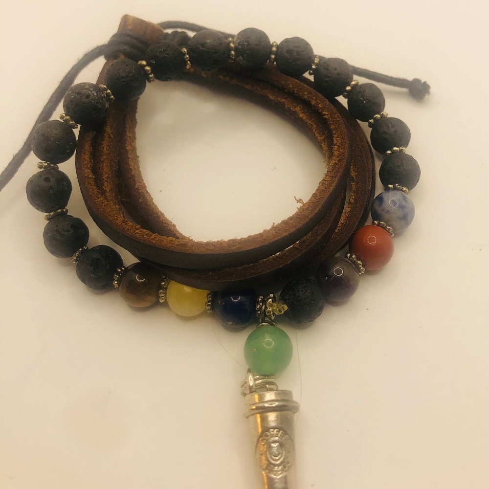 Starbucks Venti Charm (looks like),chakra beads, volcanic beads
